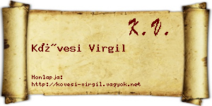Kövesi Virgil névjegykártya